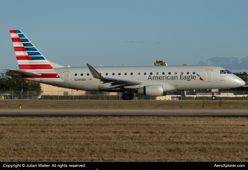 Photo of N290NN - American Eagle Embraer E175 at MSY on AeroXplorer Aviation Database