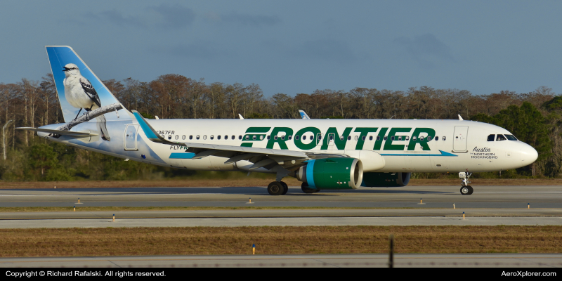 Photo of N367FR - Frontier Airlines Airbus A320NEO at MCO on AeroXplorer Aviation Database