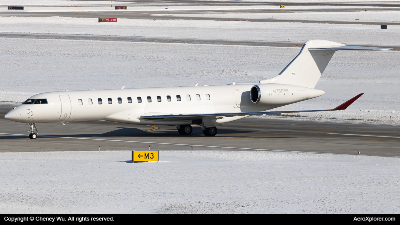 Photo of N750PB - PRIVATE Bombardier Global 7500 at DTW on AeroXplorer Aviation Database