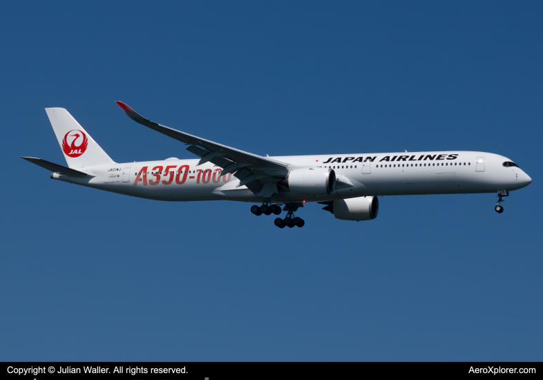 Photo of JA01WJ - Japan Airlines Airbus A350-1000 at JFK on AeroXplorer Aviation Database