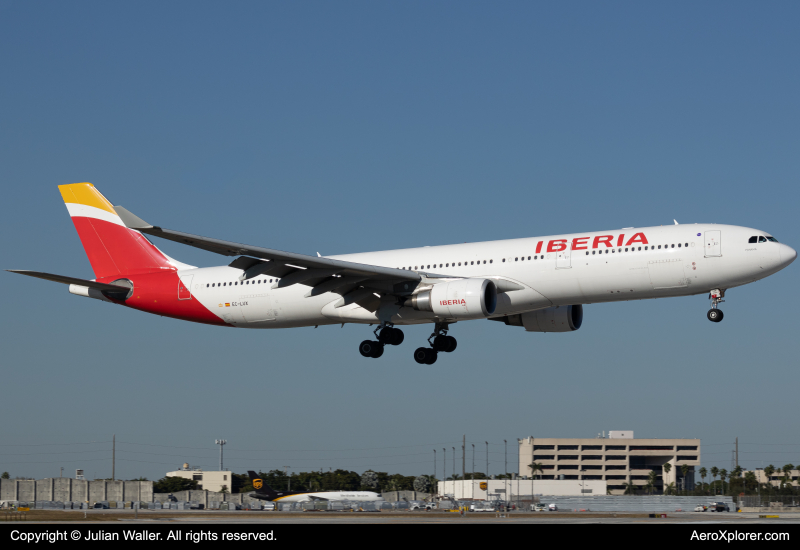 Photo of EC-LUX - Iberia Airbus A330-300 at MIA on AeroXplorer Aviation Database