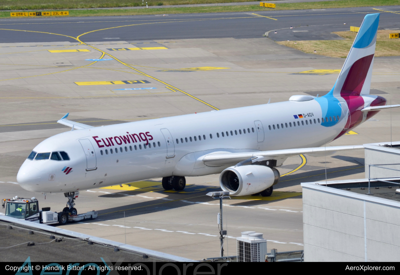 Photo of D-AIDV - Eurowings Airbus A321-200 at DUS on AeroXplorer Aviation Database