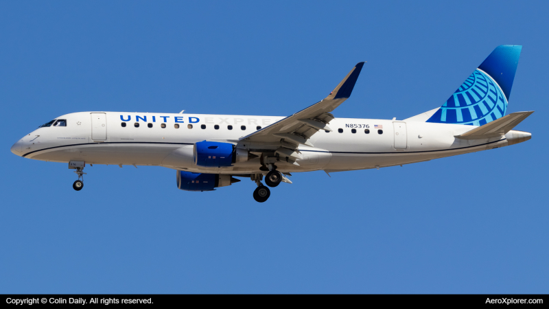 Photo of N85376 - United Express Embraer E175 at IAH on AeroXplorer Aviation Database