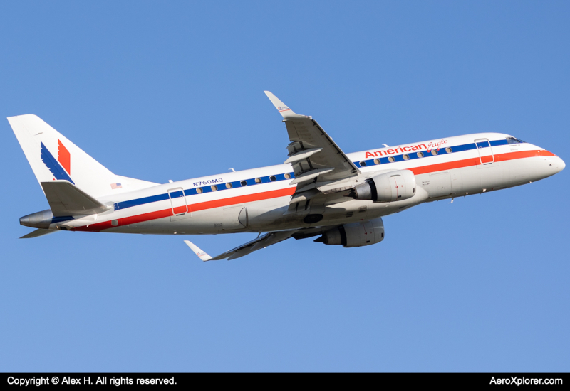 Photo of N760MQ - American Airlines Embraer E170 at MHT on AeroXplorer Aviation Database