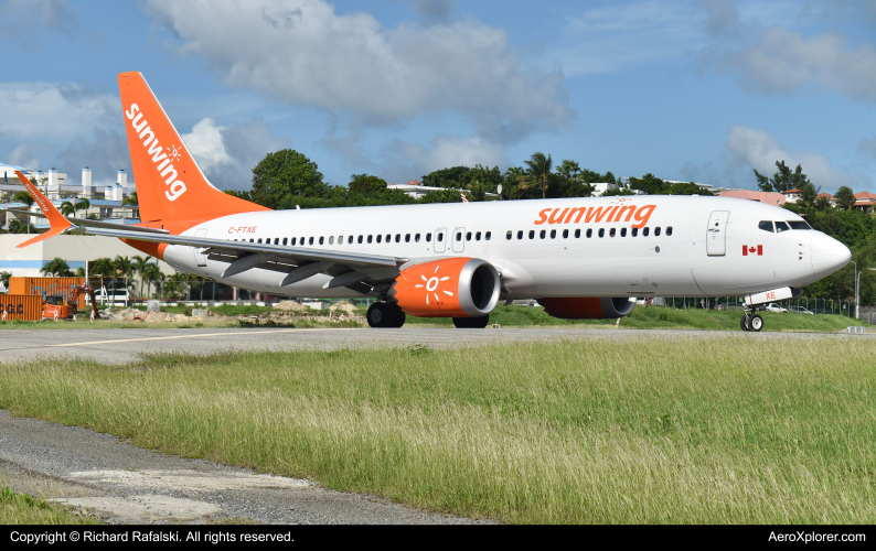 Photo of C-FTXE - Sunwing Airlines Boeing 737 MAX 8 at SXM on AeroXplorer Aviation Database