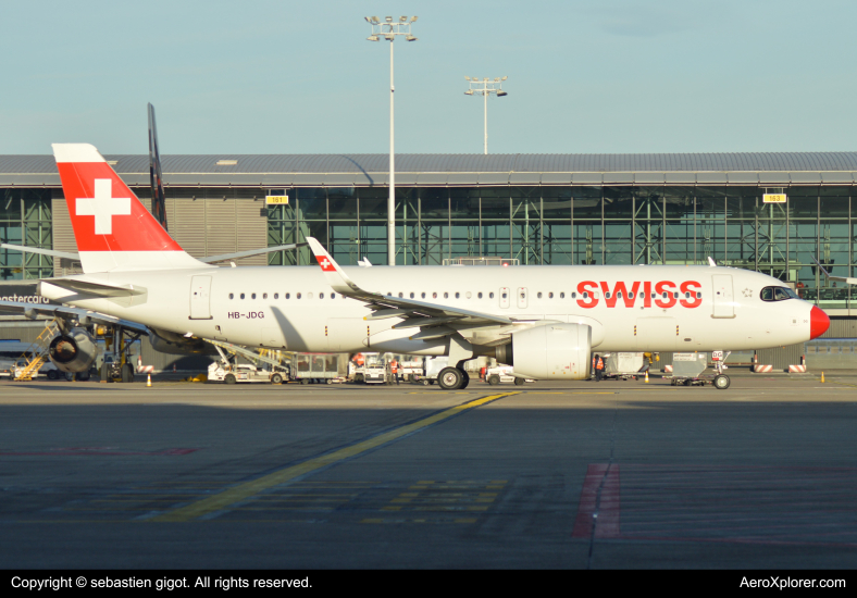 Photo of HB-JDG - Swiss International Air Lines Airbus A320NEO at BRU on AeroXplorer Aviation Database