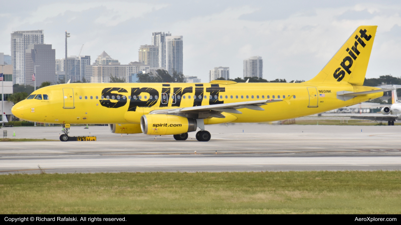 Photo of N601NK - Spirit Airlines Airbus A320 at FLL on AeroXplorer Aviation Database