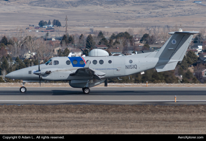 Photo of N151Q - US Customs and Border Protection Beechcraft King Air 350 at BIL on AeroXplorer Aviation Database