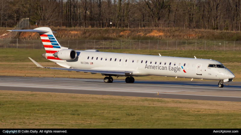 Photo of N612NN - American Eagle Mitsubishi CRJ-900 at CLT on AeroXplorer Aviation Database