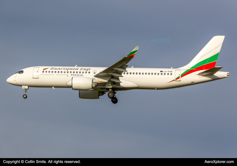 Photo of LZ-PAR - Bulgaria Air Airbus A220-300 at AMS on AeroXplorer Aviation Database