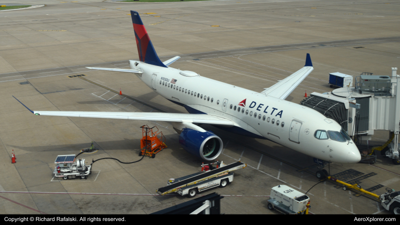 Photo of N105DU - Delta Airlines Airbus A220-100 at DFW on AeroXplorer Aviation Database