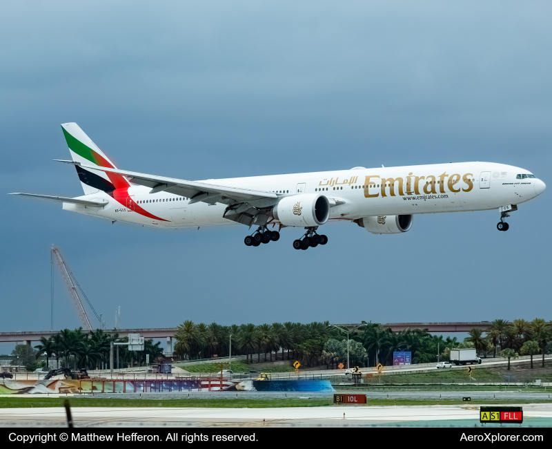 Photo of A6-ECS - Emirates Boeing 777-200LR at FLL on AeroXplorer Aviation Database