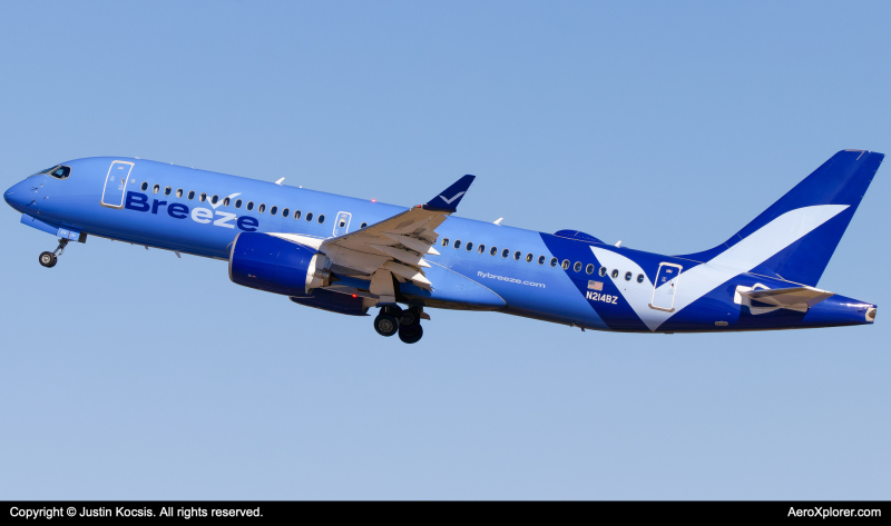 Photo of N214BZ - Breeze Airways Airbus A220-300 at KTPA on AeroXplorer Aviation Database