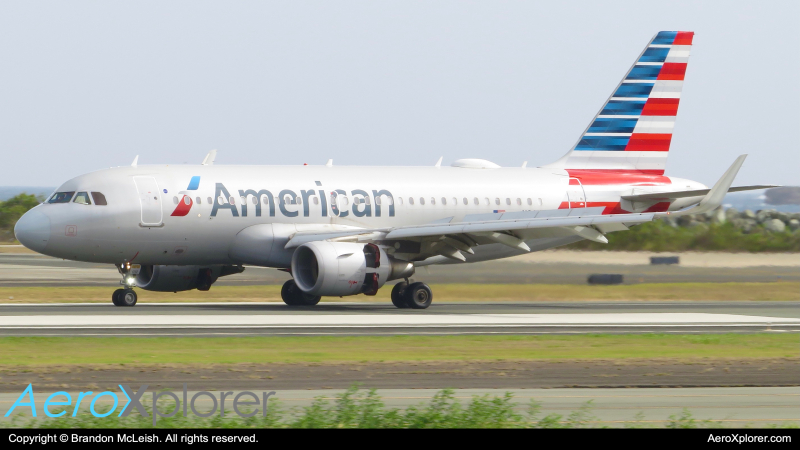 Photo of N9012 - American Airlines Airbus A319 at STT on AeroXplorer Aviation Database