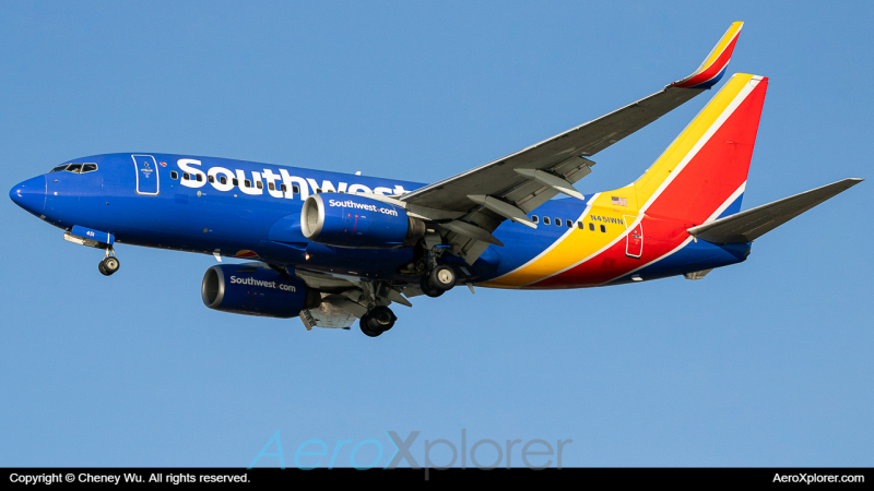 Photo of N451WN - Southwest Airlines Boeing 737-700 at BOS on AeroXplorer Aviation Database