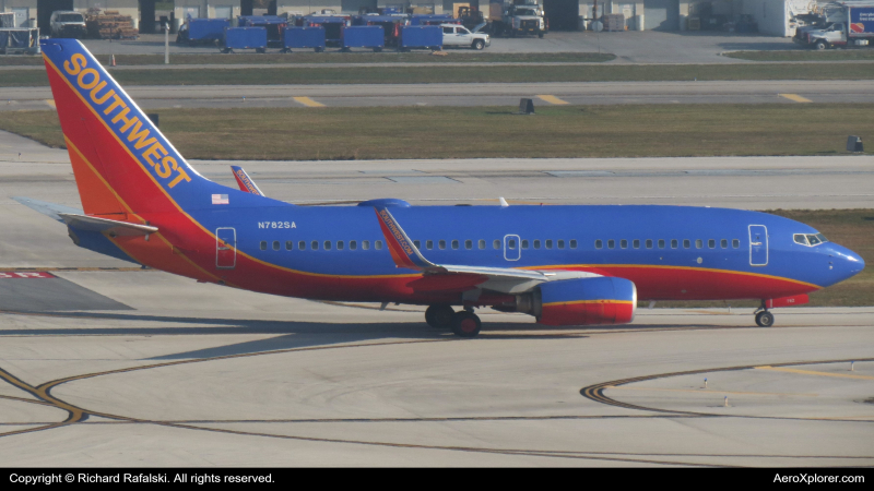 Photo of N782SA - Southwest Airlines Boeing 737-700 at FLL on AeroXplorer Aviation Database