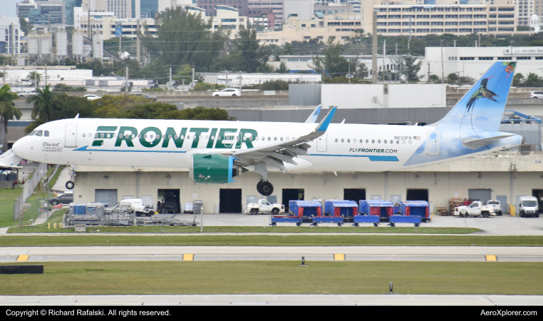 Photo of N633FR - Frontier Airlines Airbus A321NEO at FLL on AeroXplorer Aviation Database