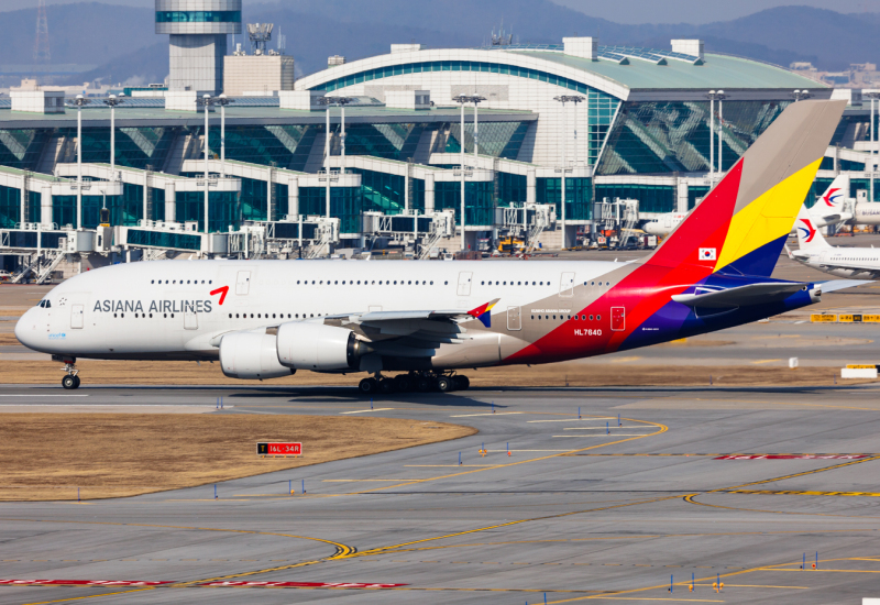 Photo of HL7640 - Asiana Airlines Airbus A380-800 at icn on AeroXplorer Aviation Database
