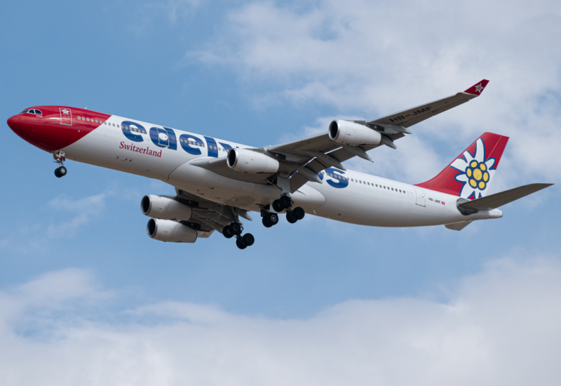 Photo of HB-JMF - Edelweiss Air Airbus A340-300 at DEN on AeroXplorer Aviation Database