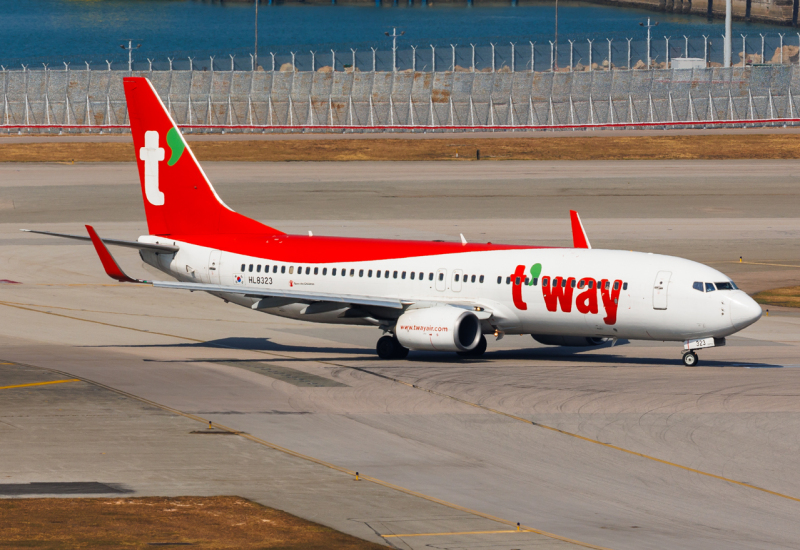 Photo of HL8323 - T'way Air Boeing 737-800 at HKG on AeroXplorer Aviation Database