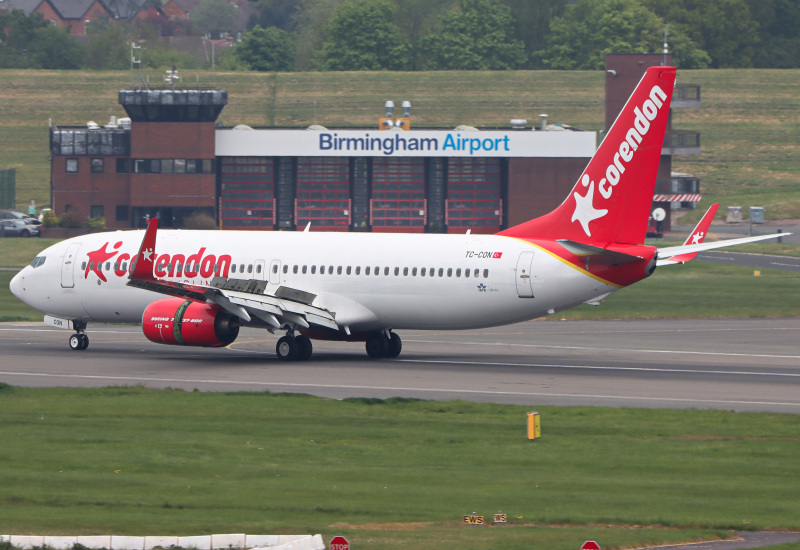 Photo of TC-CON - Corendon Airlines Boeing 737-800 at BHX on AeroXplorer Aviation Database