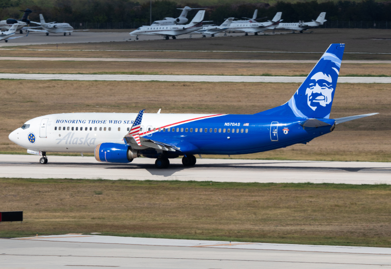 Photo of N570AS - Alaska Airlines Boeing 737-800 at SAT on AeroXplorer Aviation Database