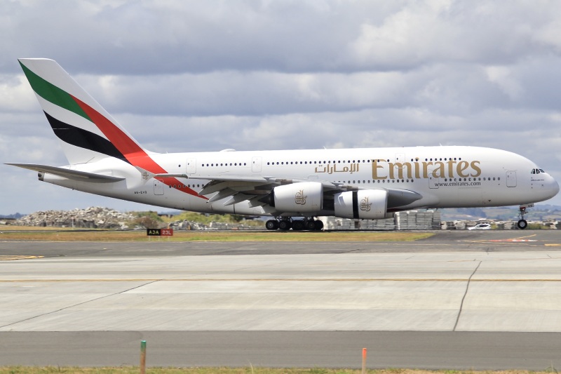 Photo of A6-EVQ - Emirates Airbus A380-800 at AKL on AeroXplorer Aviation Database