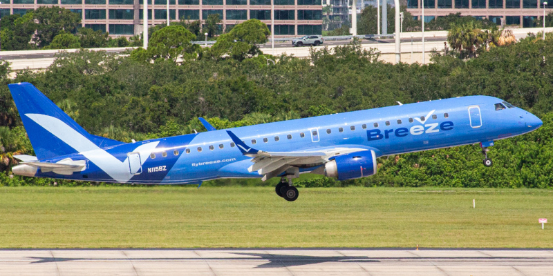 Photo of N115BZ - Breeze Airways Embraer E190 at TPA on AeroXplorer Aviation Database