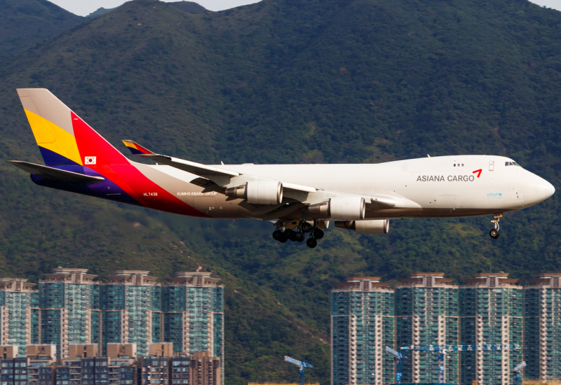Photo of HL7436 - Asiana Cargo Boeing 747-400 at HKG on AeroXplorer Aviation Database
