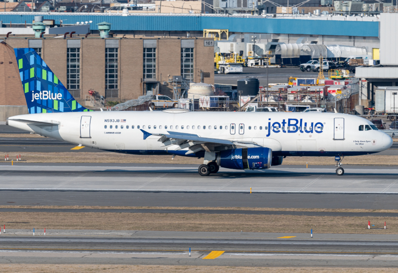Photo of N593JB - JetBlue Airways Airbus A320 at JFK on AeroXplorer Aviation Database