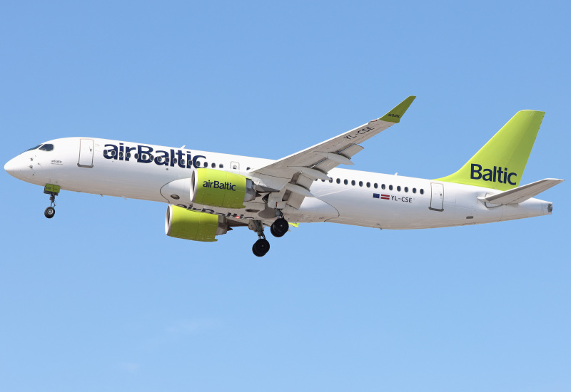Photo of YL-CSE - Air Baltic Airbus A220-300 at LHR on AeroXplorer Aviation Database