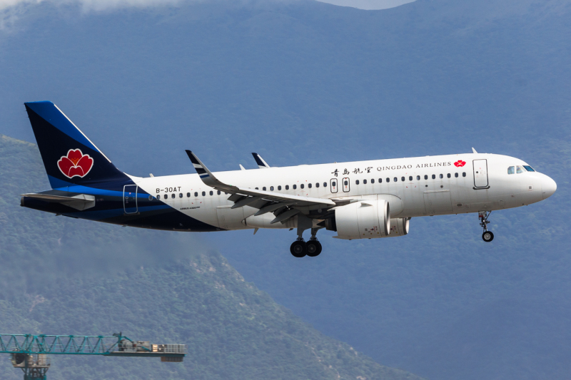 Photo of B-30AT - Qingdao Airlines Airbus A320NEO at HKG on AeroXplorer Aviation Database