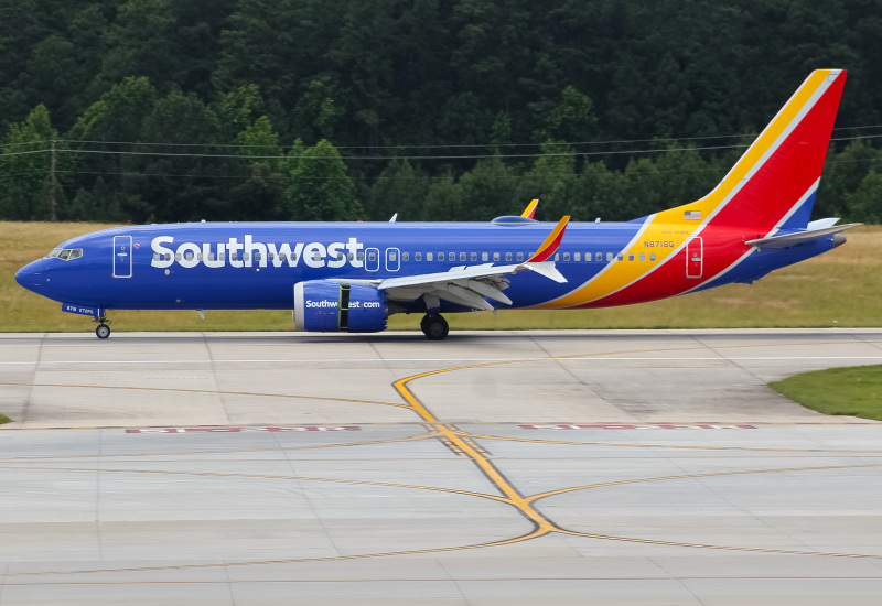 Photo of N8718Q - Southwest Airlines Boeing 737 MAX 8 at RDU on AeroXplorer Aviation Database
