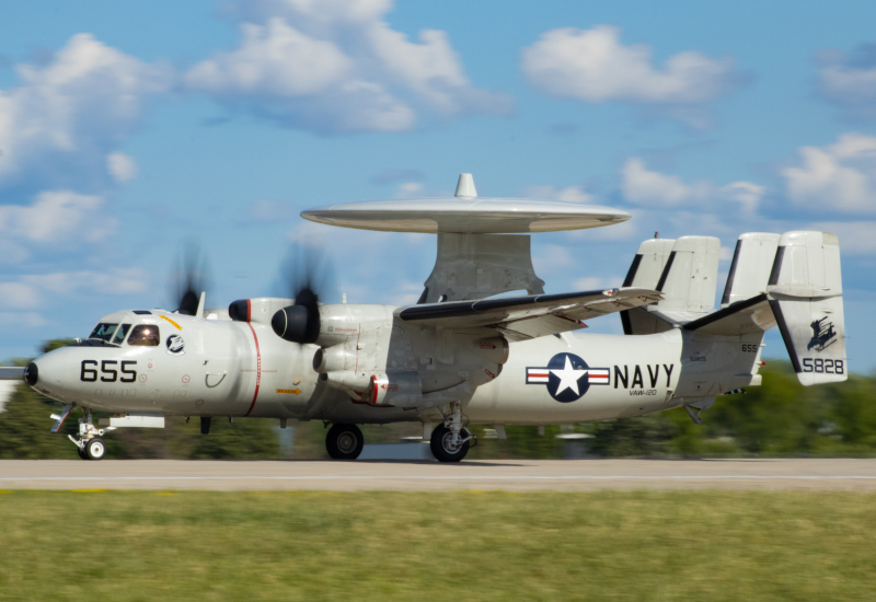 Photo of 165828 - USN - United States Navy Nothrop Grumman E-2 Hawkeye at OSH on AeroXplorer Aviation Database
