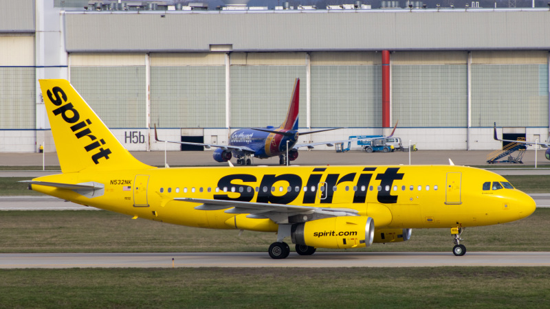 Photo of N532NK - Spirit Airlines Airbus A319-100 at IND on AeroXplorer Aviation Database