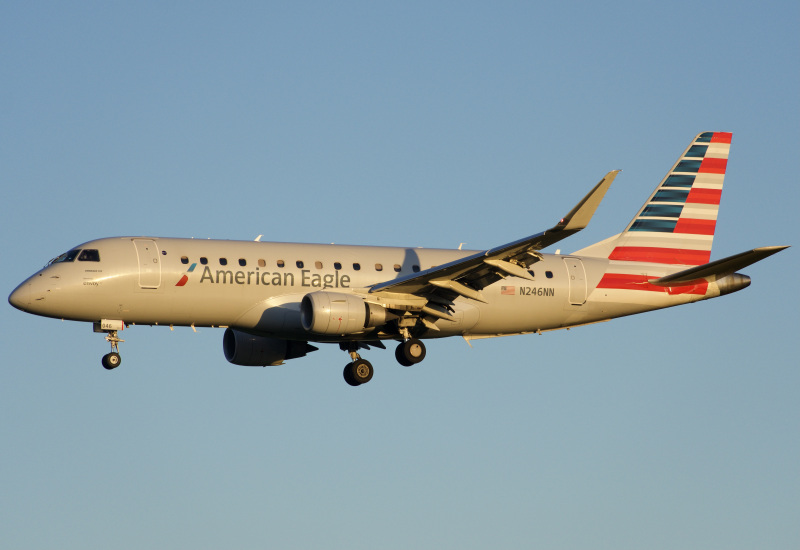Photo of N246NN - American Eagle Embraer E175 at GRB on AeroXplorer Aviation Database