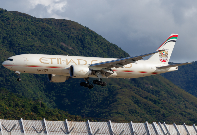 Photo of A6-DDC - Etihad Cargo Boeing 777F at HKG on AeroXplorer Aviation Database