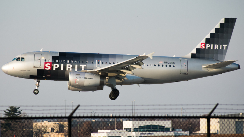 Photo of N527NK - Spirit Airlines Airbus A320 at PHL on AeroXplorer Aviation Database