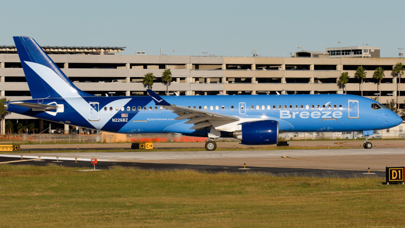 Photo of N226BZ - Breeze Airways Airbus A220-300 at TPA on AeroXplorer Aviation Database