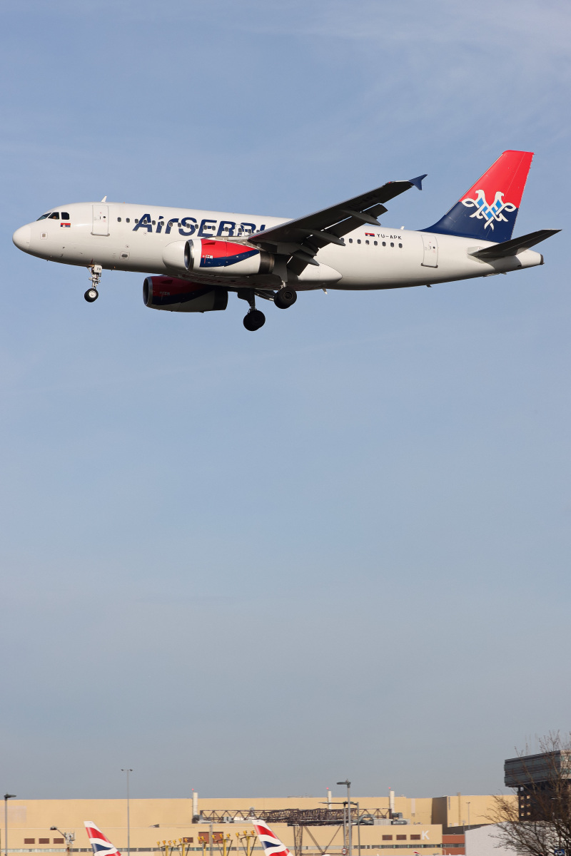 Photo of YU-APK - Air Serbia Airbus A319 at LHR on AeroXplorer Aviation Database