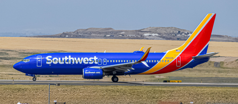 Photo of N8503A - Southwest Airlines Boeing 737-800 at DEN on AeroXplorer Aviation Database