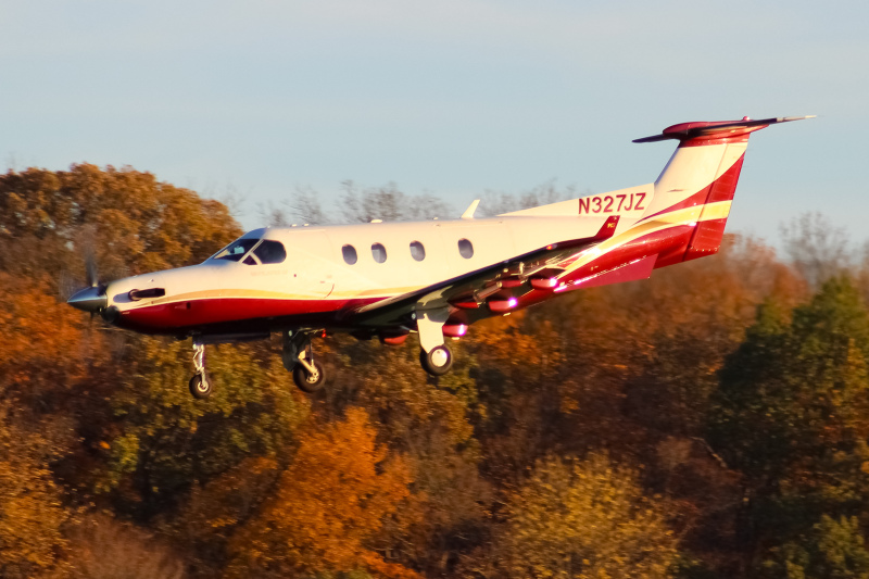 Photo of N327JZ - PRIVATE  Pilatus PC-12 at LUK on AeroXplorer Aviation Database