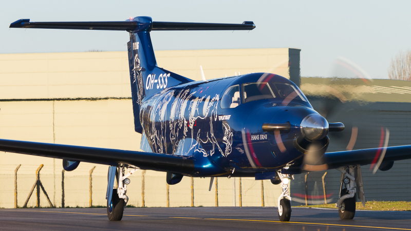 Photo of OH-SSS - Fly 7 Executive Aviation Pilatus PC-12 at BQH on AeroXplorer Aviation Database