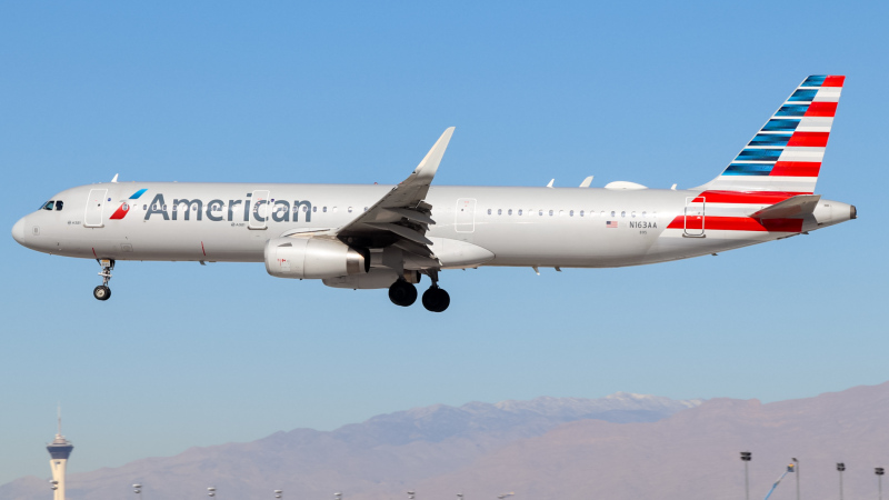 Photo of N163AA - American Airlines Airbus A321-200 at LAS on AeroXplorer Aviation Database