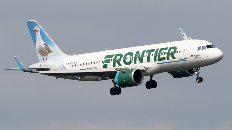 Photo of N350FR - Frontier Airlines Airbus A320NEO at DCA on AeroXplorer Aviation Database
