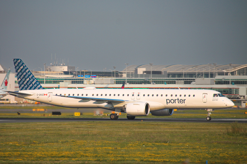 Photo of C-GKQZ - Porter Airlines Embraer E195-E2 at YYZ on AeroXplorer Aviation Database