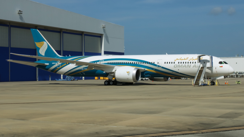 Photo of A40-SJ - Oman Air Boeing 787-9 at CHS on AeroXplorer Aviation Database