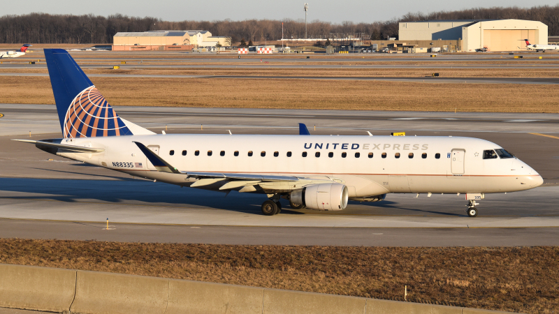 Photo of N88335 - United Express Embraer E175 at DTW on AeroXplorer Aviation Database