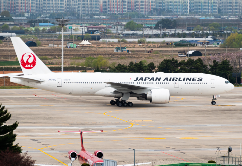 Photo of JA701J - Japan Airlines Boeing 777-200ER at GMP on AeroXplorer Aviation Database