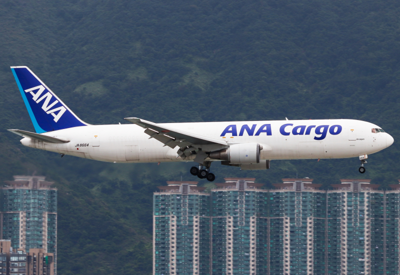 Photo of JA8664 - ANA Cargo Boeing 767-300ER BCF at HKG on AeroXplorer Aviation Database